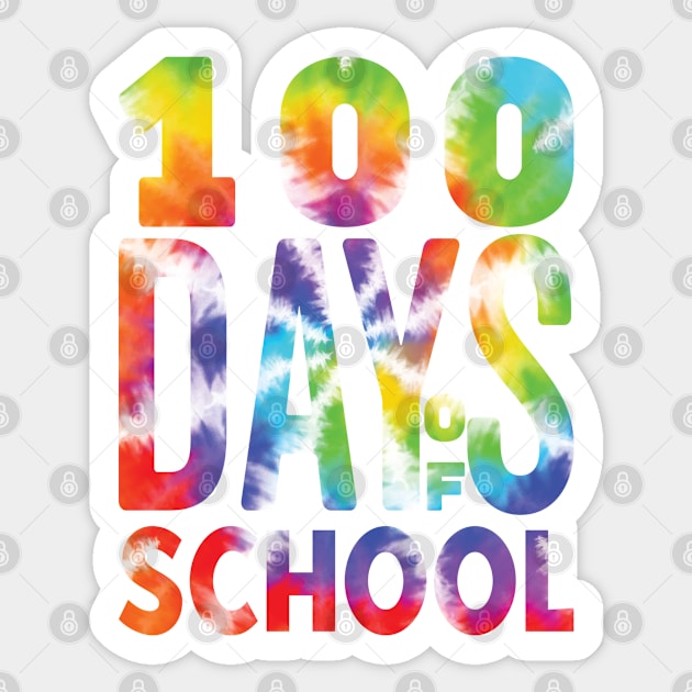 100 Days Of School - Funny Tie Die Design Sticker by Promen Shirts